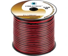 Cabletech Laidas kolonėlėms 2x1.5mm² juodas/raudonas (varinis)