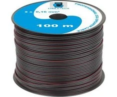 Cabletech Laidas kolonėlėms 2x0.16mm² juodas/raudonas, laidininkas CCA (variuotas aliuminis)