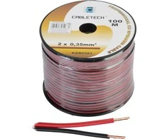 Cabletech Laidas kolonėlėms 2x0.35mm² juodas/raudonas (varinis)