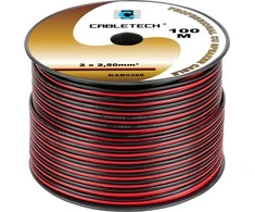 Cabletech Laidas kolonėlėms 2x2.5mm² juodas/raudonas (varinis)