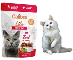 Kačių Maistas - CALIBRA Cat Life Suaugusiųjų Jautiena padaže Drėgnas Maistas 85g