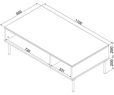 Cama Meble PALAZZO BIS table/latrine 110x60x40 baltas matte