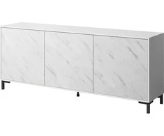 Cama Meble Komoda - Marmo 200x45x80,5 Cm Balta Matinė/Margolo Balta