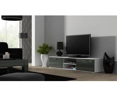 TV staliukas Cama Meble Televizorius stovas - Cama Soho RTV180BI/SZ Balta/Pilka