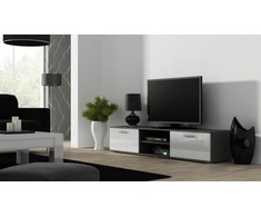 TV staliukas Cama Meble TV Stovas - Cama Soho 180, Pilka/Balta Blizgi