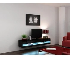 Cama TV staliukas VIGO NEW 30/180/40 (spalva: juoda/blizgi juoda)