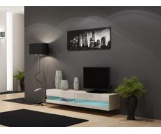 Cama TV staliukas VIGO NEW 30/180/40 (spalva: Sonomos ąžuolas/blizgi balta)