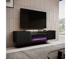 Laikiklis Cama Meble Židinys - Onda 180x40x39-58 Juodas
