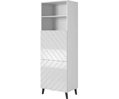 Cama Meble Sandėliavimo spinta - ABETO 60x40x176,5 cm Balta/Blizgi Balta