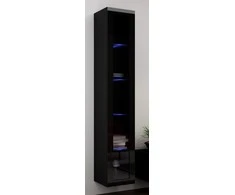 Cama sieninė lentyna VIGO '180' 180/40/30 (spalva: juoda/blizgi juoda)