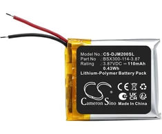 Cameron Sino Akumuliatorius Baterija Tipas Bsx300-114-3.87, skirta Dji Mic Mini 110mah Li-polymer / Cs-djm200sl (SB12387)