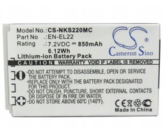 Akumuliatorius Cameron Sino Akumuliatorius Bateria Typu En-el22 Enel22 Do Nikon 1 J4 S2 J 4 S 2 Cameronsino / Cs-nks220mc