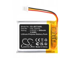 Cameron Sino Baterijos tipas: JBL VDL 702332, skirtas JBL Tune 720BT / Tune 760BT / CS-JBT720SL