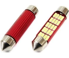 LED lemputės CANBUS 4014 20SMD festoon C5W C10W C3W 41mm baltos 12V 24V amio-01634