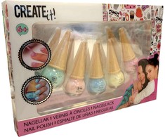 Nagų lakai su blizgučiais Ice Kreminis Create it 5 vnt