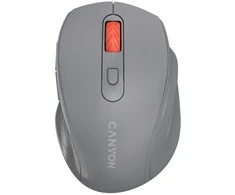 Canyon 6 mygtukų belaidė 2,4 GHz pelė, MX8650A jutiklis, DPI iki 1600, įpurškimo dėklas, 3 mln. gyvavimo laiko kairysis ir dešinysis jungikliai, 2 x AAA baterijos, ABS medžiaga. Dydis: 105 x 71 x 40 mm, svoris: 59 g, tamsiai pilka.
