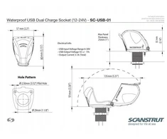 Canyon Automobilinis įkroviklis 2x USB 12/24V Scanstrut SC-USB-01