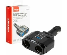 Dvigubas automobilio maitinimo lizdas PD30W PD20W QC3.0 12/24V, max 200W, AMIO-04174