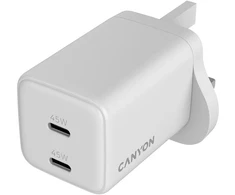 CANYON Įkroviklis jungiama į tinklą CU45AC GaN 45W 2xPD UK Balta