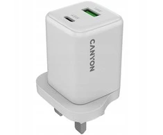 CANYON Įkroviklis jungiama į tinklą CU45AC GaN 45W 1xPD 1xQC UK Balta