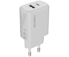 CANYON įkroviklis OnCharge 200 20W 1xPD 1xQC ES baltas