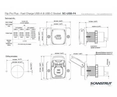 Canyon USB-A/C įkroviklis 36W 12/24V Scanstrut SC-USB-F4