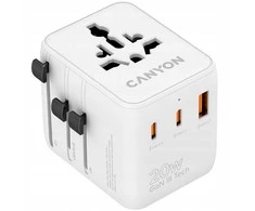 CANYON kelioninis adapteris OnTour 20 ES/JK/JAV/Australijos 20 W, baltas