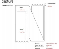 Capture Label 105x220, Core Fanfold