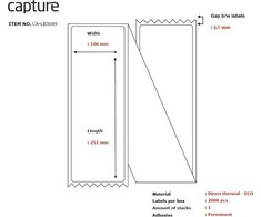 Capture Etiketė 106x251, Core Fanfold.