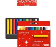 Caran d`Arche SARAN D 'ACHE Vonios spalvos vaško čiaupai, kartono dėžutė, 10 vnt.