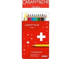 Caran d`Arche Wisscolor kreditai, metalinė dėžutė, 12 vnt.