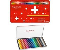 Caran D'ache Caran d`Arche Swisscolor Aquarelle, su akvarele efektas, šešiakampis, 40pc, spalvų derinys