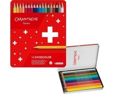 Caran d`Arche Swisscolor Aquarelle, su akvarele efektas, šešiakampis, 18pc, spalvų derinys