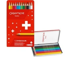 Caran d`Arche Wisscolor Aquarelle, su akvarele efektas, šešiakampis, 12pc, spalvų derinys