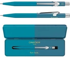 „Caran d`Arche“ mechaninis pieštukas 8440,5 mm, Paulas Smithas Ed4 dėžutėje, žalsvai mėlyna/plienas