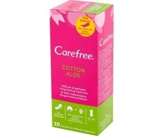 Carefree Cotton Feel Normal kelnaičių įklotai alavijo kvapo 20 vnt