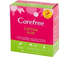 Carefree Cotton Aloe Kelnaičių įklotai 1 pakuotė - 56 vnt