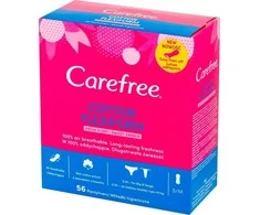 Carefree Medvilnės Flexiform Higiene įdėklai Šviežia smiltis - šviežias kvapas 1op.-56vnt.