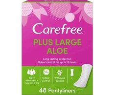 Carefree Plus Dideli higieniniai įklotai Aloe Vera Scent 48 vnt.