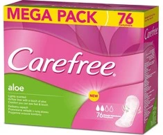 CAREFREE Cotton Feel Aloe Kelnaičių įklotai - normalūs, 1 pakuotė - 76 vnt.