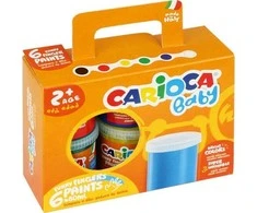 Dažai piešti pirštais mažyliams CARIOCA BABY 2+, 6 x 80 ml