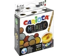 Tempera dažai CARIOCA Metallic, 6 spalvos, 25 ml