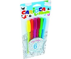 Carioca Fiorella Fluo rašikliai, 6 spalvų rinkinys