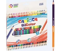 Spalvoti dvipusiai tribriauniai pieštukai CARIOCA BICOLOR, 24 vnt.