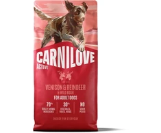 Carni Love Active with Venison &amp; deer meat – sausas šunų maistas – 12 kg