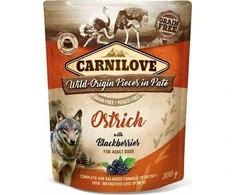 Carni Love Carnilove konservai šunims Pate Ostrich with Blackberries 300g