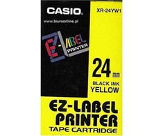 Casio Casio originali etikečių spausdintuvo juosta, Casio, XR-24YW1, juoda spausdinimas/Gelton pagrindas, nelaminuotas, 8m, 24mm - XR-24YW1