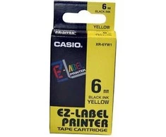 Casio XR-6YW1 etikečių juostelė Juoda ant geltonos