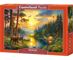 Castorland Dėlionė 3000 vnt. - Saulėlydis virš miško upės