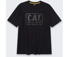 CAT Marškinėliai Caterpillar CAT Diesel Power Juodas